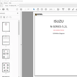 Isuzu N-Series 5.2L 2013 Truck Wiring Diagram Manual PDF