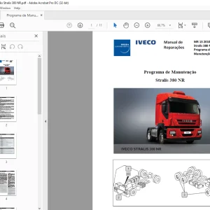 Iveco MR 13 Stralis 380 NR Programa de Manutenção Manual de Reparações PDF