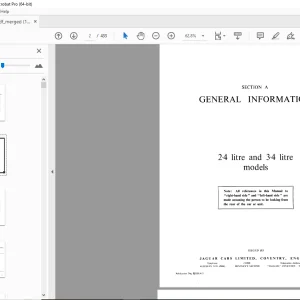 Jaguar 2.4 Litre & 3.4 Litre Models Service Manual - PDF DOWNLOAD
