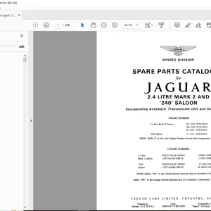 Jaguar 2.4 Litre Mark 2 And 240 Saloon Spare Parts Manual - PDF DOWNLOAD