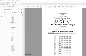 Jaguar 3.4 Litre (Publication J.25) Spare Parts Manual - PDF DOWNLOAD