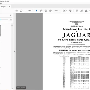 Jaguar 3.4 Litre (Publication J.25) Spare Parts Manual - PDF DOWNLOAD