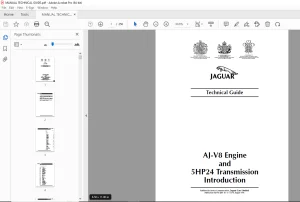 Jaguar AJ-V8 Engine & 5HP24 Transmission Introduction Technical Guide Manual PDF