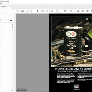 Jaguar Classic 20W-50 Motor Oil Parts Manual - PDF DOWNLOAD