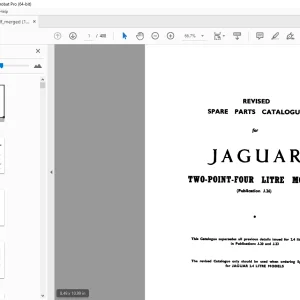 Jaguar Two-Point-Four Litre Models (Publication J.26) Spare Parts Manual PDF
