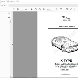 Jaguar X-Type 2.0 L 2.5 L & 3.0 L Gasoline 2.0 L & 2.2 L Diesel Workshop Manual PDF
