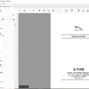Jaguar X-Type 2.0 L,2.5 L & 3.0 L Gasoline 2.0 L & 2.2 L Electrical Guide Manual PDF