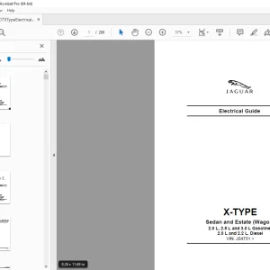 Jaguar X-Type 2.0 L,2.5 L & 3.0 L Gasoline 2.0 L & 2.2 L  Electrical Guide Manual PDF