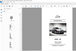 Jaguar X250-XF Workshop Manual VIN R00019 to VIN R47514 - PDF DOWNLOAD