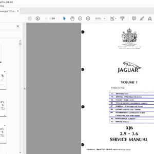 Jaguar XJ6 2.9-3.6 Volume 1 Service Manual - PDF DOWNLOAD
