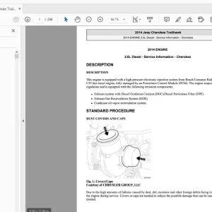 Jeep Cherokee Trailhawk 2.0L Diesel 2014 Engine Service Manual - PDF