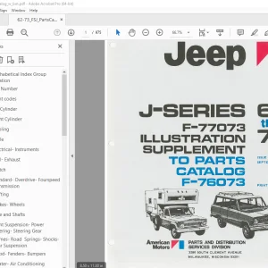 Jeep J-Series 62 thru 73 (Supplement) Parts Manual F-76073 PDF