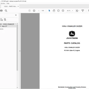 John Deere 1050C 1050J CRAWLER DOZER Parts Manual PC10010 - PDF DOWNLOAD