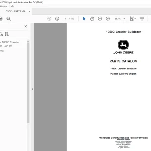 John Deere 1050C Crawler Bulldozer Parts Manual PC2885 - PDF DOWNLOAD
