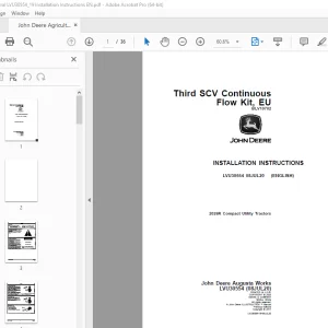 John Deere 2026R Compact Utility Tractors Installation Instruction Manual PDF
