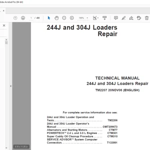 John Deere 244J and 304J Loaders Repair Technical Manual TM2207 PDF