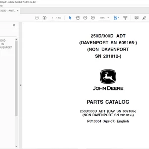 John Deere 250D/300D ADT Parts Manual PC10004 - PDF DOWNLOAD