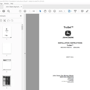 John Deere 2660VT Disks KK53198 Installation Instruction Manual PDF