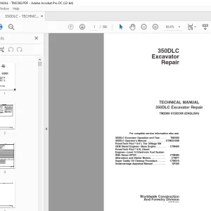 John Deere 350DLC Excavator Repair TECHNICAL MANUAL TM2360 - PDF DOWNLOAD