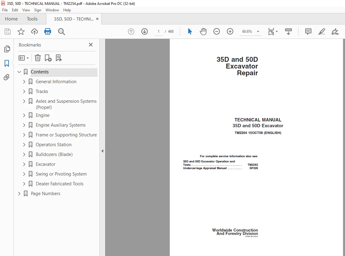 John Deere 35D and 50D Excavator Repair Technical Manual TM2264 - PDF DOWNLOAD - Image 2