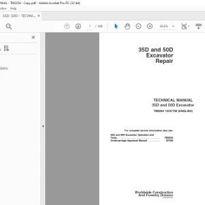 John Deere 35D and 50D Excavator Repair Technical Manual TM2264 - PDF DOWNLOAD