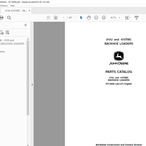 John Deere 410J and 410TMC BACKHOE LOADERS PARTS MANUAL PC10006 PDF