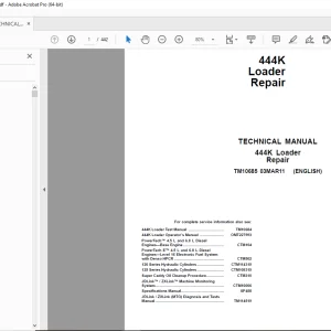 John Deere 444K Loader Repair Technical Manual TM10685  PDF