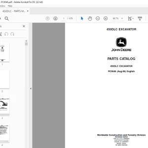 John Deere 450DLC EXCAVATOR PARTS MANUAL PC9546 - PDF DOWNLOAD