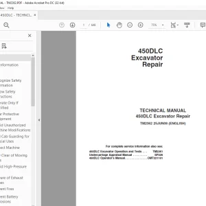 John Deere 450DLC Excavator Repair TECHNICAL MANUAL TM2362 - PDF DOWNLOAD