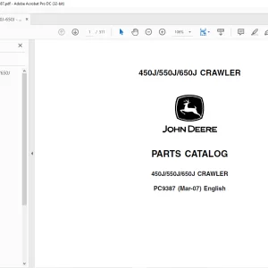 John Deere 450J/550J/650J CRAWLER PARTS MANUAL PC9387 - PDF DOWNLOAD
