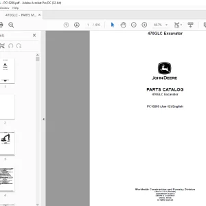 John Deere 470GLC Excavator PARTS Manual PC10209 - PDF DOWNLOAD