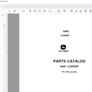 John Deere 544C LOADER Parts Manual PC1789 -  PDF DOWNLOAD
