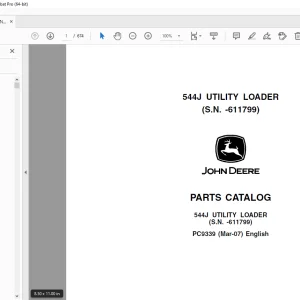 John Deere 544J UTILITY LOADER Technical Manual SN 611799 PDF
