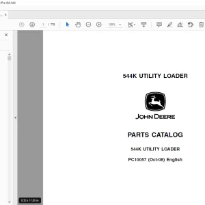 John Deere 544K UTILITY LOADER Parts Manual PC10057 -  PDF DOWNLOAD