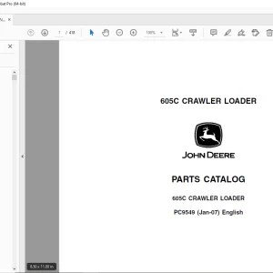 John Deere 605C Crawler Loader Parts Manual PC9549 - PDF DOWNLOAD