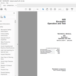 John Deere 60D Excavator Operation & Test Technical Manual - PDF DOWNLOAD