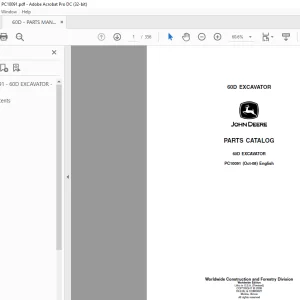John Deere 60D Excavator Parts  Manual PC10091 - PDF DOWNLOAD