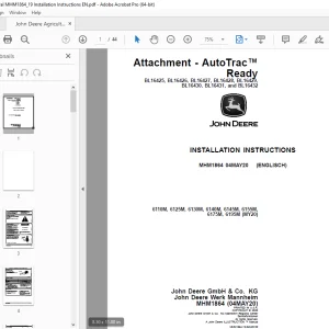 John Deere 6110M, 6125M, 6130M, 6140M, 6145M, 6155M, 6175M, 6195M (MY20) Instruction Manual PDF