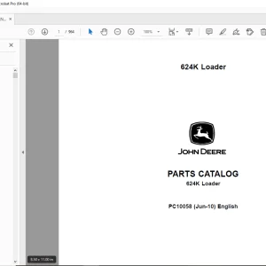 John Deere 624K Loader Parts Manual PC10058 - PDF DOWNLOAD