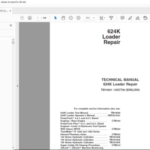 John Deere 624K Loader Repair Technical Manual TM10691 PDF DOWNLOAD