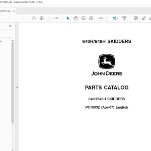 John Deere 640H/648H SKIDDERS Parts Manual PC10032 - PDF DOWNLOAD