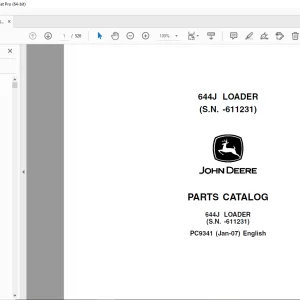 John Deere 644J Loader Parts Manual PC9341 - PDF DOWNLOAD