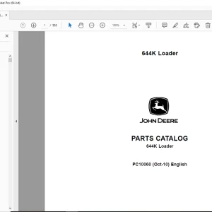 John Deere 644K Loader Parts Manual PC10060 - PDF DOWNLOAD