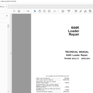 John Deere 644K Loader Repair Technical Manual TM10695 - PDF DOWNLOAD