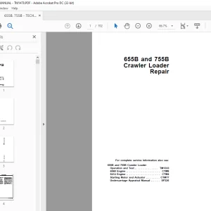 John Deere 655B and 755B Crawler Loader Repair Manual  TM1478 - PDF DOWNLOAD
