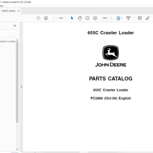 John Deere 655C Crawler Loader PARTS MANUAL PC2886 - PDF DOWNLOAD