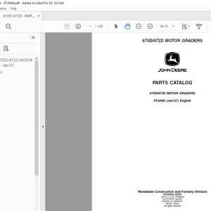 John Deere 670D/672D MOTOR GRADERS PARTS MANUAL PC9448 - PDF DOWNLOAD