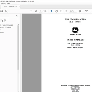 John Deere 700J CRAWLER DOZER PARTS MANUAL PC9473 - PDF DOWNLOAD
