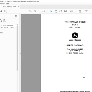 John Deere 700J CRAWLER DOZER TIER 3 PARTS MANUAL PC10040 - PDF DOWNLOAD