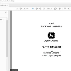 John Deere 710J BACKHOE LOADERS PARTS MANUAL PC10007 - PDF DOWNLOAD